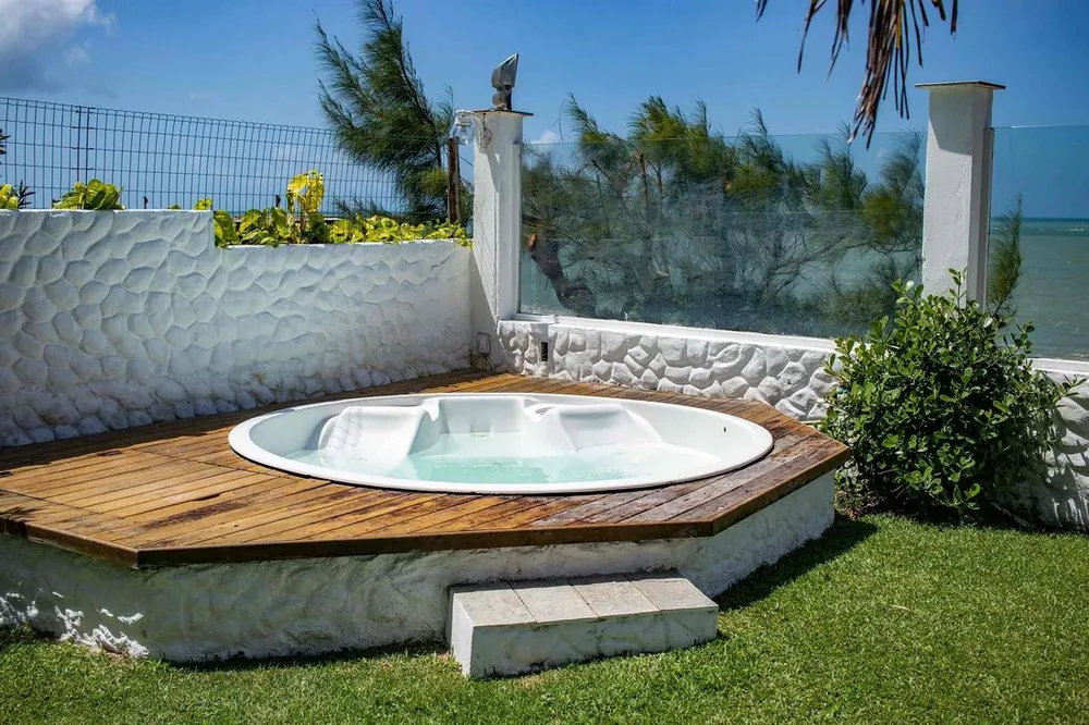 Sunken jacuzzi on the lawn