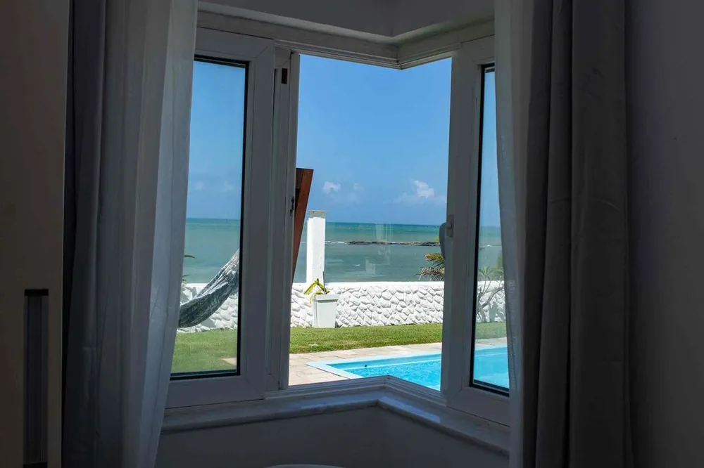 Sea view from a window